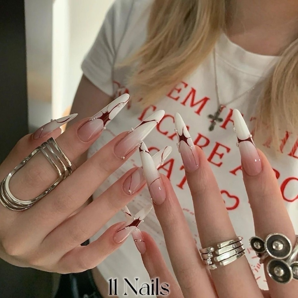 Chic Red and White Nail Art
